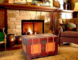 antique wooden storage trunk 2