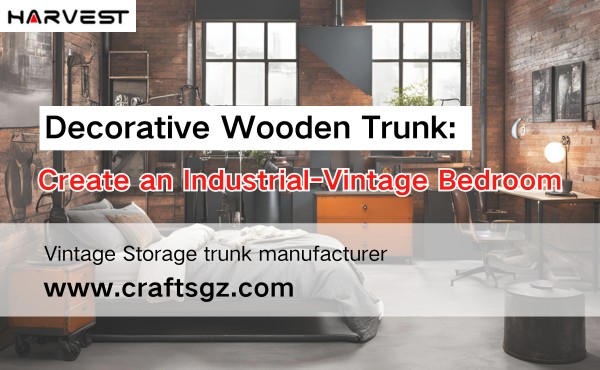 Decorative Wooden Trunk Create an Industrial-Vintage Bedroom